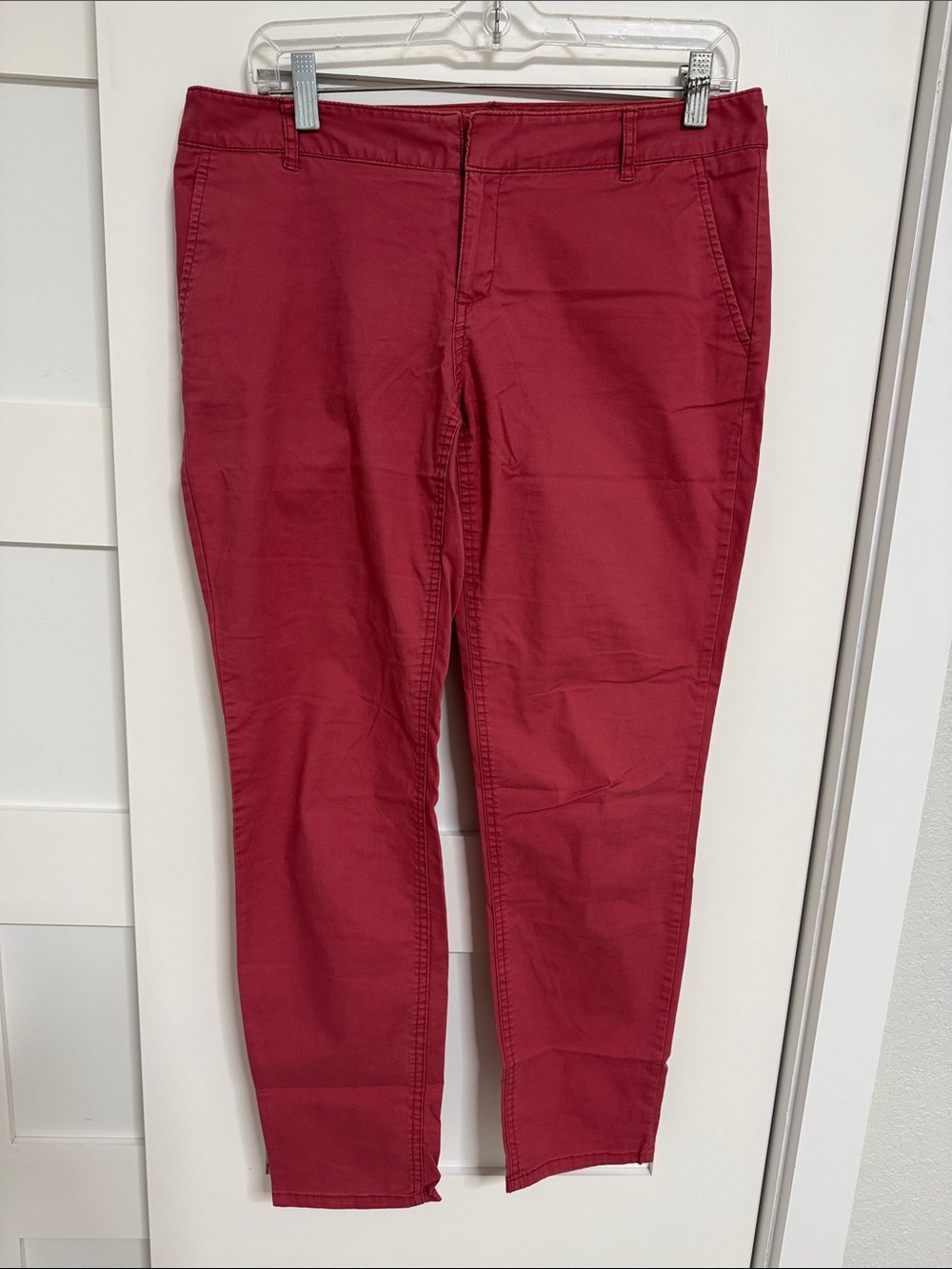 Red/Rose Straight-Leg Pants
